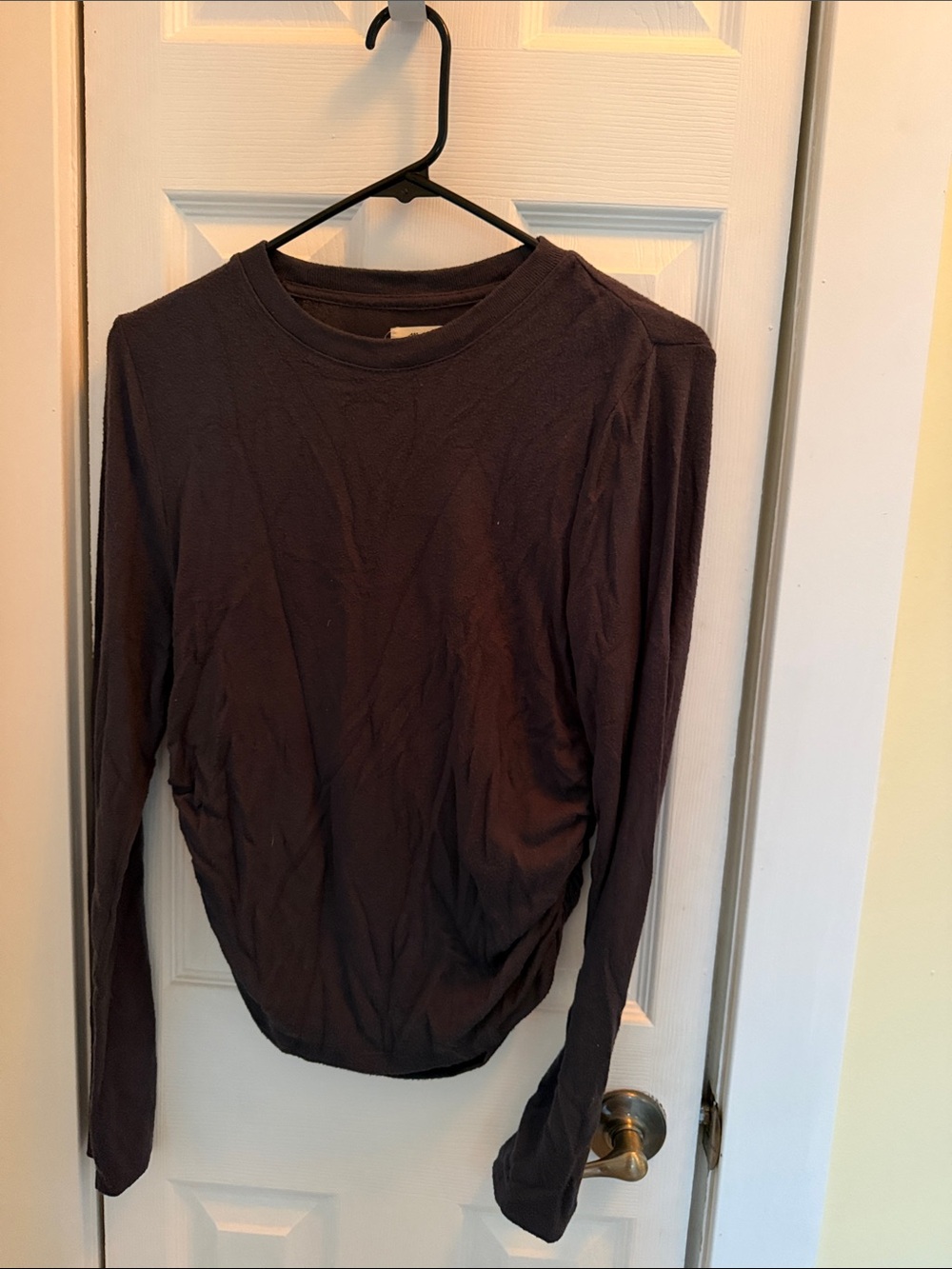 Madewell Long-Sleeve Crewneck Top in Charcoal